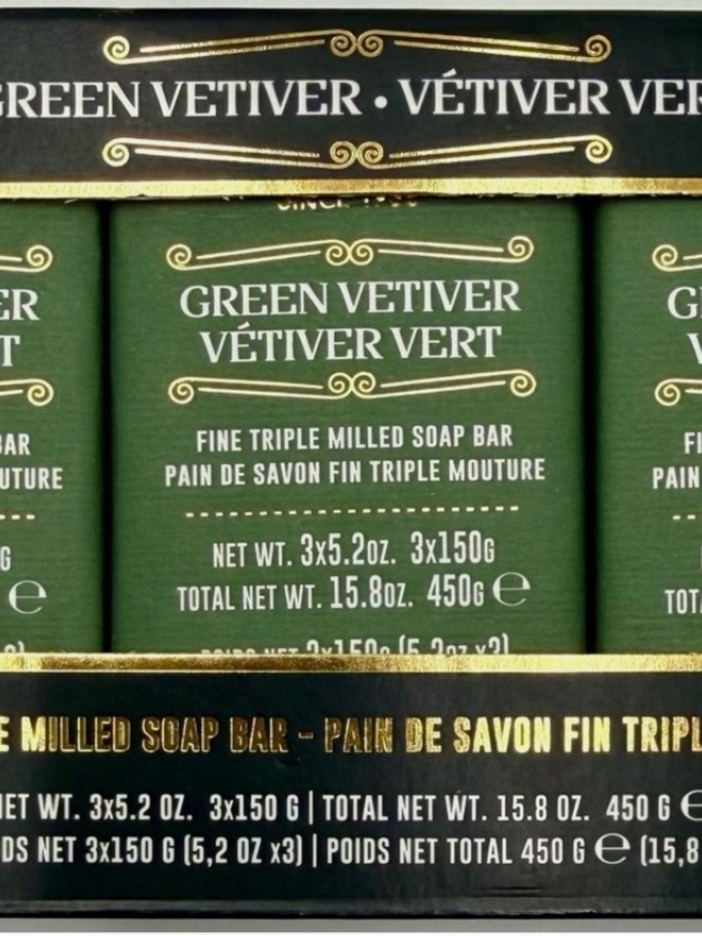 Zeni Green Vetiver Triple Milled Soap Bars